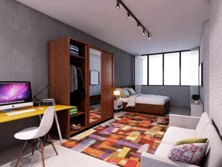 Lofts, Lozí - Projeto e Obra Lozí - Projeto e Obra Minimalist bedroom