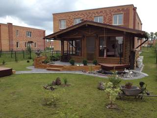 Веранда-беседка (всесезонная), СВ СВ Skandinavischer Balkon, Veranda & Terrasse Holz Braun