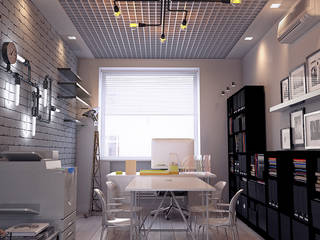 Кабинет руководителя, Architoria 3D Architoria 3D Industrial style study/office Bricks White