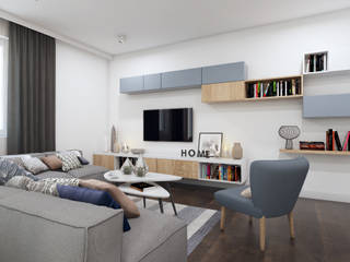 Przytulne mieszkanie w centum Krakowa, MONOstudio MONOstudio Livings modernos: Ideas, imágenes y decoración