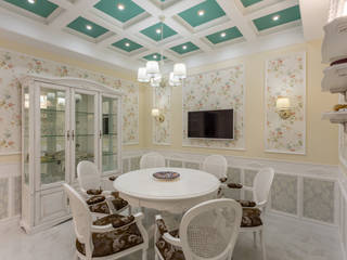 Проект Цветочная поляна, Bellarte interior studio Bellarte interior studio Classic style dining room White