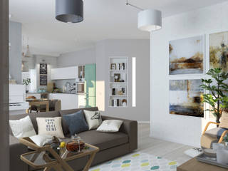 Гостиная " Abstraction", Студия дизайна Дарьи Одарюк Студия дизайна Дарьи Одарюк Eclectic style living room