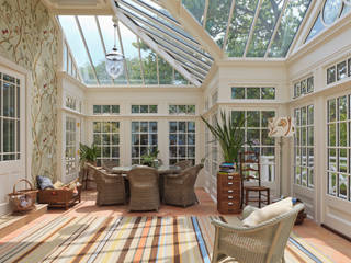 Grand Conservatory on a Substantial Channel Islands Property, Vale Garden Houses Vale Garden Houses Classic style conservatory Wood Wood effect