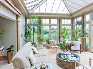 Beautiful Garden Room Vale Garden Houses Conservatory لکڑی Wood effect conservatory,orangery,roof light,roof lantern,garden room