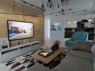 3к.кв. в ЖК Атлант (58,9 кв.м), ДизайнМастер ДизайнМастер Modern Living Room