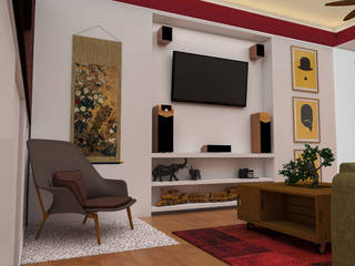 Diseño de Apartamento pequeño con elementos multifincionales, Interiorismo con Propósito Interiorismo con Propósito Phòng khách