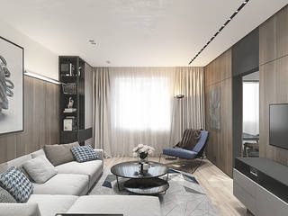 Квартира 100кв.м/ г.Домодедово, Y.F.architects Y.F.architects Minimalist living room