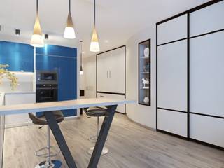2 к.кв. в ЖК Атлант для двух сестер (68 кв.м), ДизайнМастер ДизайнМастер Eclectic style kitchen