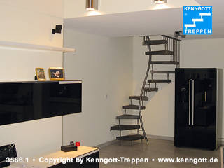 Design-Raumspartreppe Kenngott 1m²-Treppe, KENNGOTT-TREPPEN Servicezentrale KENNGOTT-TREPPEN Servicezentrale Nowoczesny korytarz, przedpokój i schody Granit