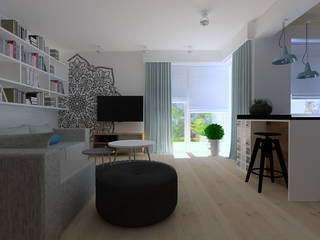 mieszkanie 67m, Projekt Kolektyw Sp. z o.o. Projekt Kolektyw Sp. z o.o. Scandinavian style living room