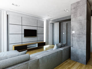 nowoczesny salon , MS Studio Design MS Studio Design Moderne Wohnzimmer Beton
