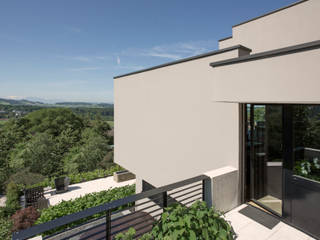 Objekt 340 / meier architekten meier architekten zürich Modern Terrace terrasse,fassaden,garten,view,mountain,switzerland,zurich,meier architekten,fassaden,garten,view,mountain,switzerland,zurich,meier architekten