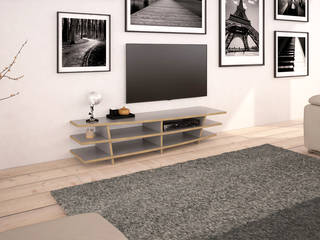 TV stand, form.bar form.bar Ruang Keluarga Modern Kayu Buatan Transparent