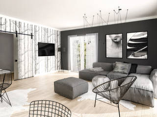 Biało-czarna elegancja, Formea Studio Formea Studio Living room