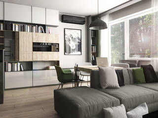 M2 w męskim stylu, Formea Studio Formea Studio Living room Wood Wood effect
