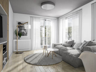 Przytulne M3, Formea Studio Formea Studio Scandinavian style living room Wood Wood effect