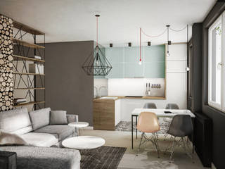 Niewielkie mieszkanie w stylu skandynawskim, Formea Studio Formea Studio Salas de estar escandinavas