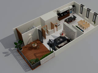 Departamento de la Ciudad de México, Citlali Villarreal Interiorismo & Diseño Citlali Villarreal Interiorismo & Diseño Modern Terrace