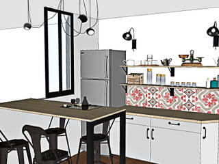 Cuisine familiale industriel, Sb Design Concept Sb Design Concept Industrial style kitchen Metal