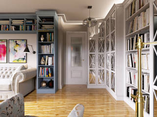 Уютная квартира в г. Москве, 41 кв.м., Мастерская дизайна ЭГО Мастерская дизайна ЭГО Soggiorno eclettico Legno Bianco