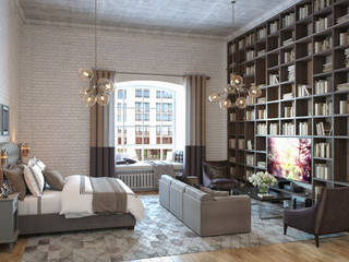 Wine House Loft, Alexander Krivov Alexander Krivov غرفة المعيشة الطوب