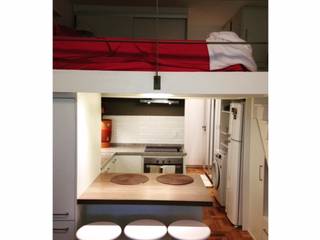 Cozinha em Studio de 29m2, Ronald Ingber Arquitetura Ronald Ingber Arquitetura Kitchen Granite