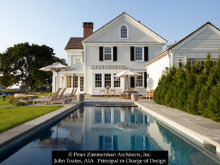 New Greek Revival House - Southport, CT, John Toates Architecture and Design John Toates Architecture and Design Бассейн в классическом стиле