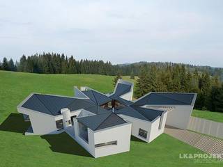 Heute etwas anderes - sehr modern und ausgefallen. Möchten Sie in so einem Haus wohnen? Unser Entwurf LK&1072, LK&Projekt GmbH LK&Projekt GmbH Modern houses