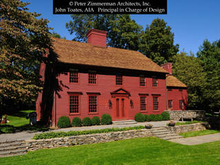Historical Addition & Renovation - Darien, CT, John Toates Architecture and Design John Toates Architecture and Design Casas clásicas Rojo