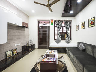 Interiors of Apartment at Parsvnath City Jodhpur, HGCG Architects HGCG Architects غرفة المعيشة