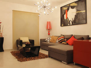 Diseño Interior, Constructora Asvial S.A de C.V. Constructora Asvial S.A de C.V. Modern living room ٹیکسٹائل Red