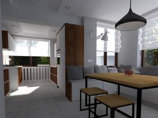 Projekt Kuchni - Zielona Góra, KADA WNĘTRZA S.C. KADA WNĘTRZA S.C. Modern Kitchen Wood White