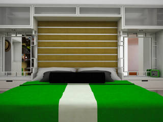 Apartamento pequeño con espacios multifuncionales y/o convertibles, Rbritointeriorismo Rbritointeriorismo Modern Bedroom