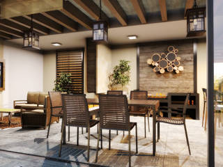 DISEÑO DE TERRAZA, PROYECTARQ | ARQUITECTOS PROYECTARQ | ARQUITECTOS Rustic style balcony, porch & terrace Wood Wood effect