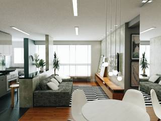 Apartamento Boca, 285au 285au Industrial style living room