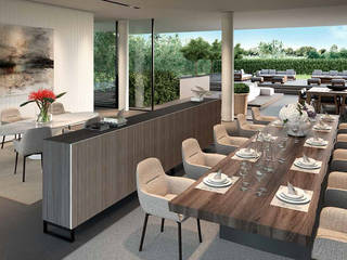 Interiors design , effesseprogetti® effesseprogetti® Modern Yemek Odası Tekstil Altın Sarısı