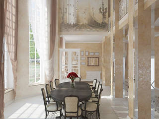 Дизайн интерьера частного дома со вторым светом, Студия дизайна Натали Студия дизайна Натали Klassische Wohnzimmer
