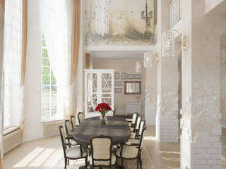 Дизайн интерьера частного дома со вторым светом, Студия дизайна Натали Студия дизайна Натали Klassische Wohnzimmer