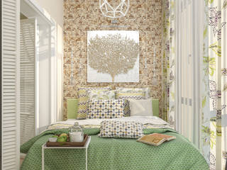 Спальня "Mojito", Студия дизайна Дарьи Одарюк Студия дизайна Дарьи Одарюк Eclectic style bedroom