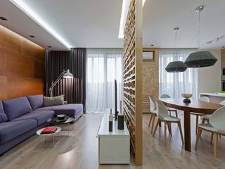 Wooden Accent , EUGENE MESHCHERUK | architecture & interiors EUGENE MESHCHERUK | architecture & interiors Salas de estar modernas