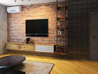 Дизайн-проект #ЖК_Дубль_в_лофте (60 кв.м), ДизайнМастер ДизайнМастер Living room