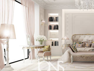 Graceful Feminine Bedroom Design, IONS DESIGN IONS DESIGN Habitaciones de estilo minimalista Mármol