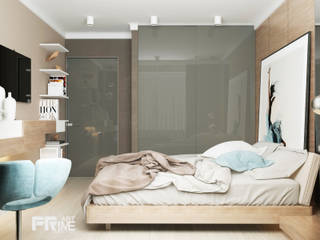 Квартира-студия в современном стиле, "PRimeART" 'PRimeART' Phòng ngủ phong cách hiện đại