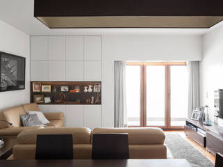 Apartamento Terraços da Ponte, Estúdio AMATAM Estúdio AMATAM Living room Wood effect
