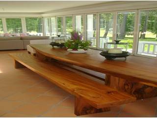 mesa de madera de suart , comprar en bali comprar en bali Tropical style dining room Wood Brown
