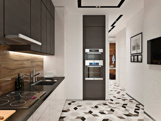Дизайн интерьера двухкомнатной квартиры ЖК Фили Град , GM-interior GM-interior Nhà bếp phong cách Bắc Âu