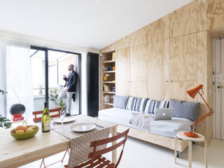 Batipin flat: Piccolo monolocale di 28 mq, studio wok studio wok Moderne Wohnzimmer