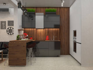 интерьер кухни, DONJON DONJON Minimalist kitchen Wood Wood effect