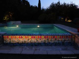 Débordement de piscine en mosaïque, Zam-création Zam-création Mediterrane Pools Sandstein