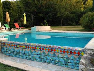 Débordement de piscine en mosaïque, Zam-création Zam-création Mediterrane Pools Sandstein